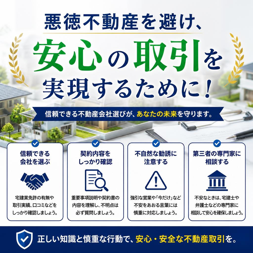 悪徳不動産を避け、安心の取引を実現するために！