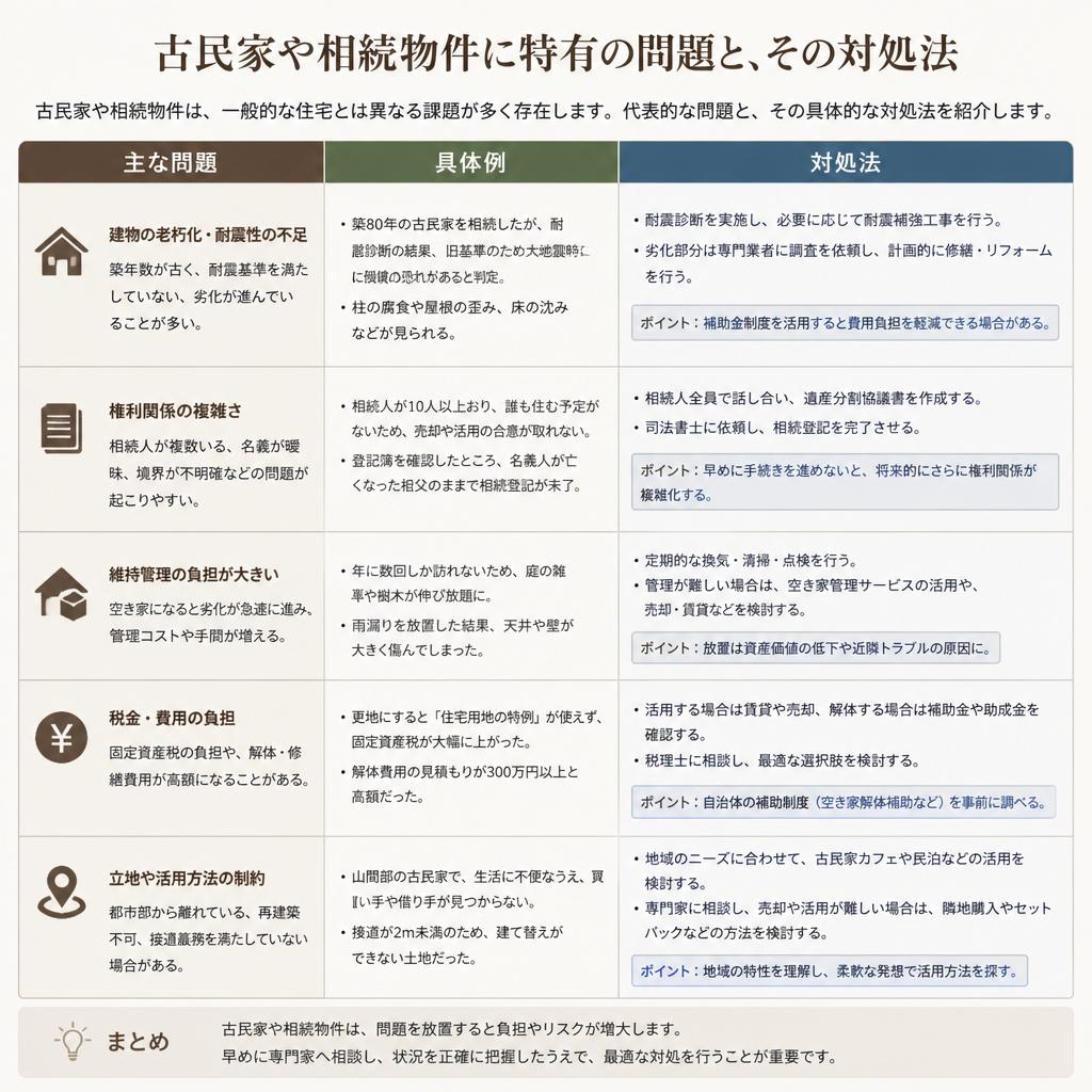 5. 古民家や相続物件の特有の課題